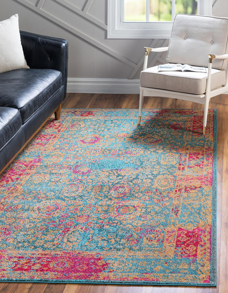 Chateau Elegance Collection Area Rug - Marly Rectangular Blue lifestyle 17