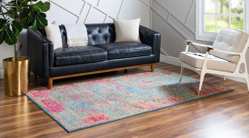 Chateau Elegance Collection Area Rug - Marly Rectangular Blue lifestyle 20