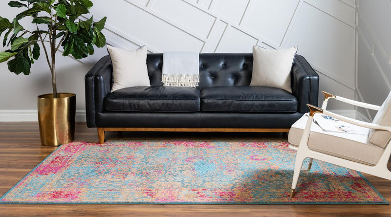 Chateau Elegance Collection Area Rug - Marly Rectangular Blue lifestyle 23