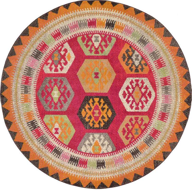 Sedona Vista Collection Area Rug - Gila Round Red lifestyle 14