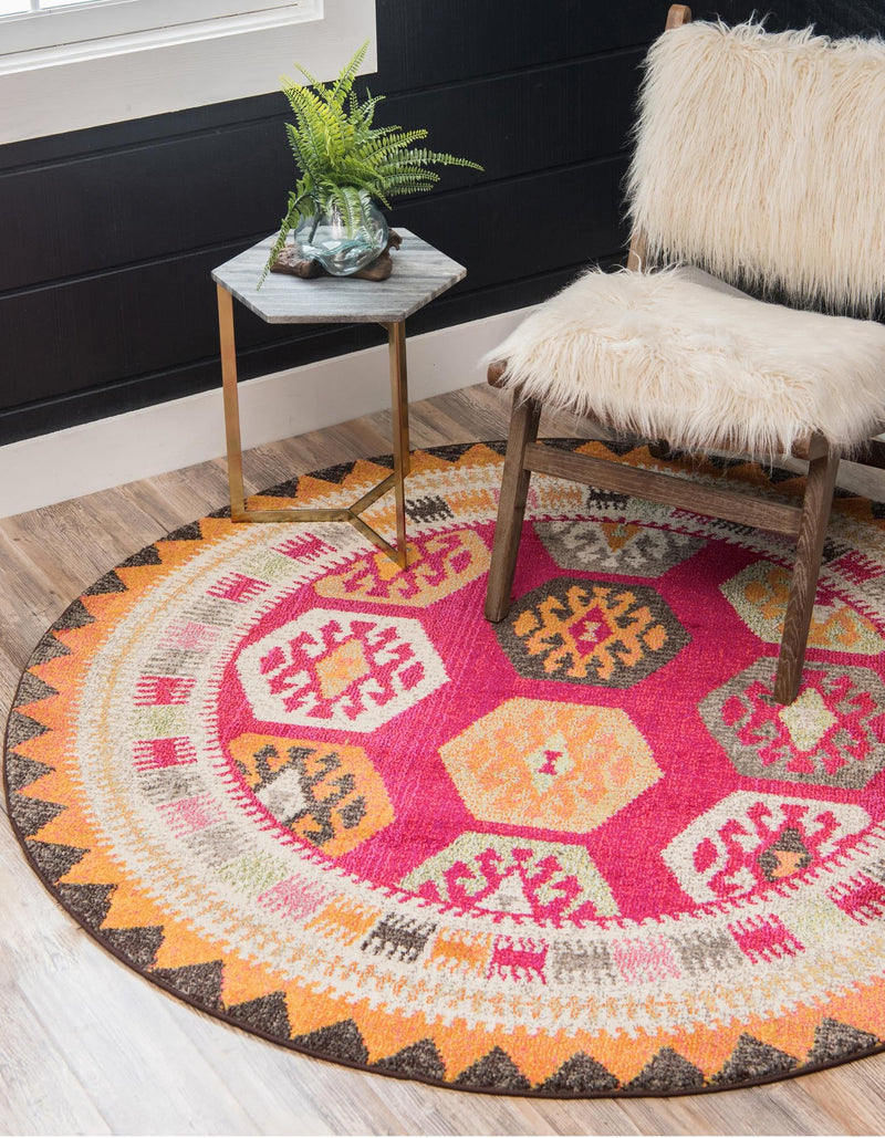 Sedona Vista Collection Area Rug - Gila Round Red lifestyle 17