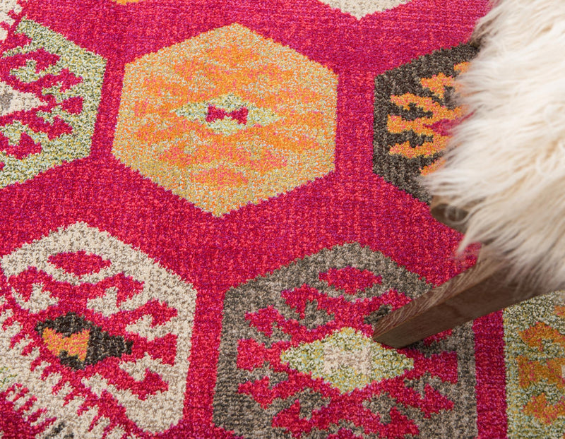Sedona Vista Collection Area Rug - Gila Round Red lifestyle 29