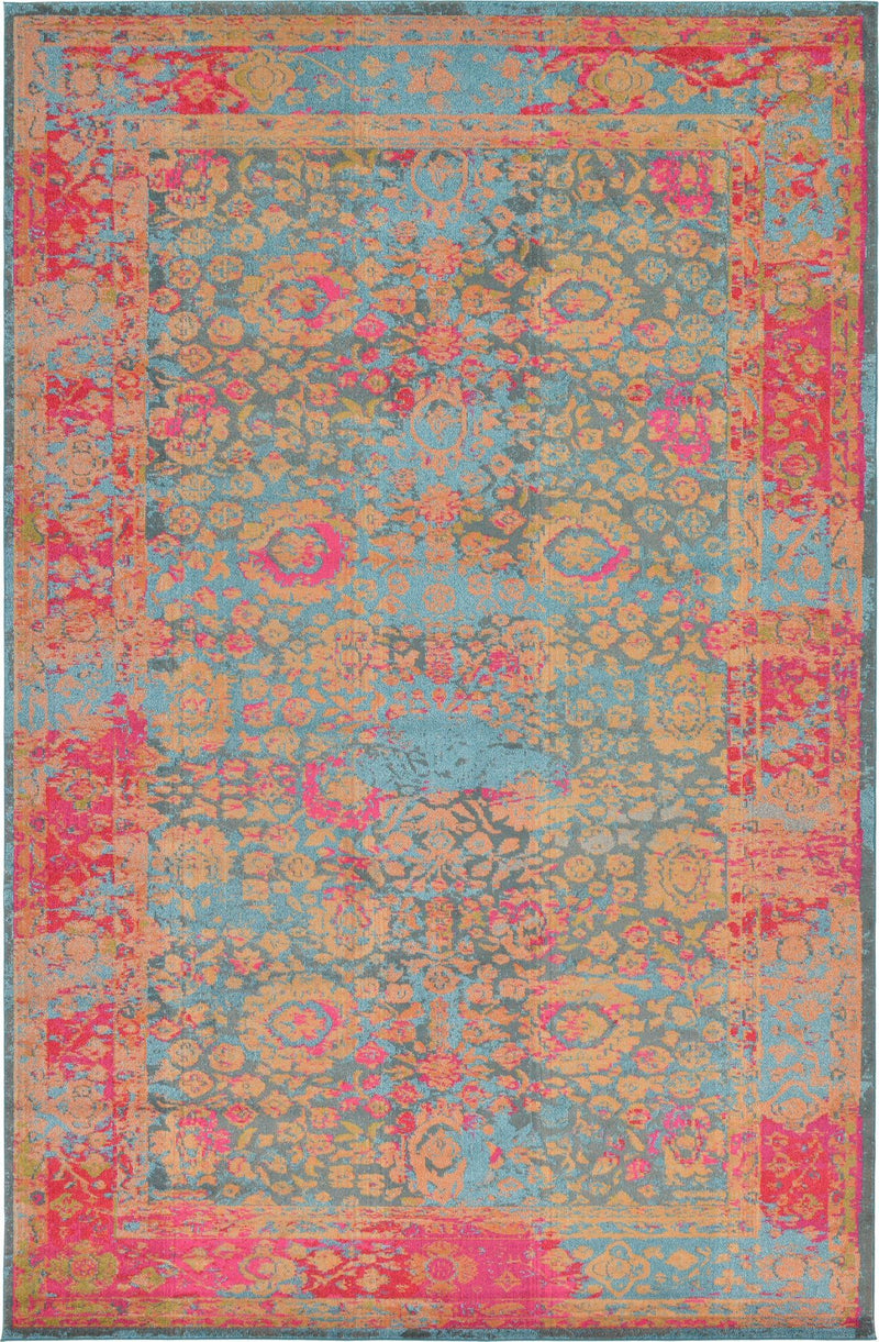 Chateau Elegance Collection Area Rug - Marly Rectangular Blue lifestyle 14