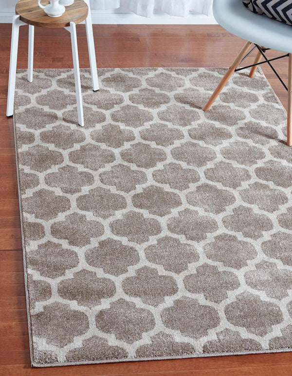 Lattice Gardens Collection Area Rug - Bloomfield (Light Brown) Rectangle Light Brown lifestyle 2