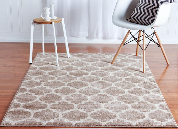 Lattice Gardens Collection Area Rug - Bloomfield (Light Brown) Rectangle Light Brown lifestyle 7