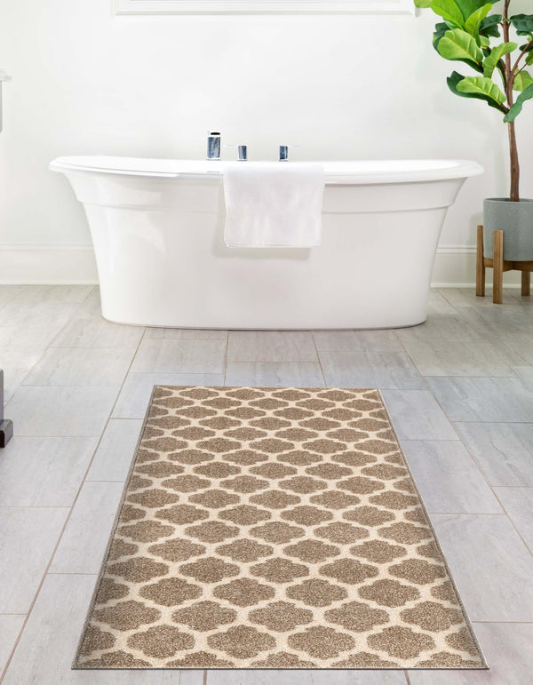Lattice Gardens Collection Area Rug - Bloomfield (Light Brown) Runner Light Brown lifestyle 30