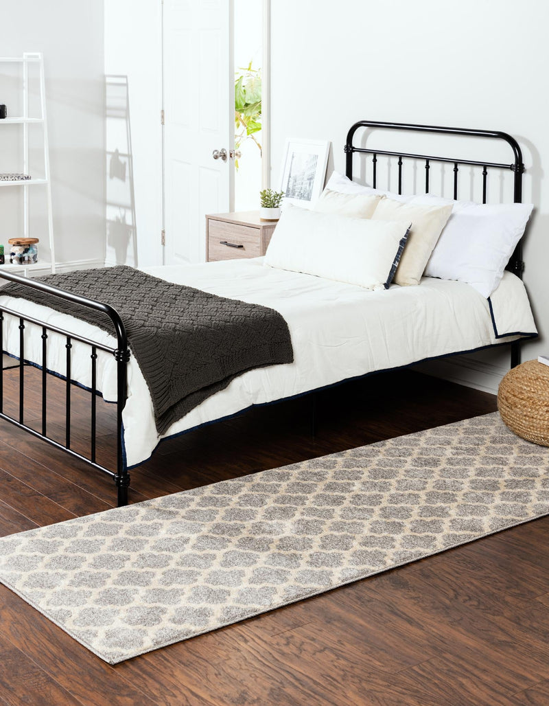 Lattice Gardens Collection Area Rug - Bloomfield (Light Gray) Runner Light Gray lifestyle 27