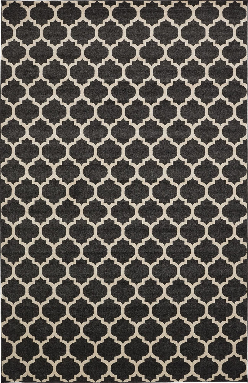 Lattice Gardens Collection Area Rug - Bloomfield (Black) Rectangular Black lifestyle 17