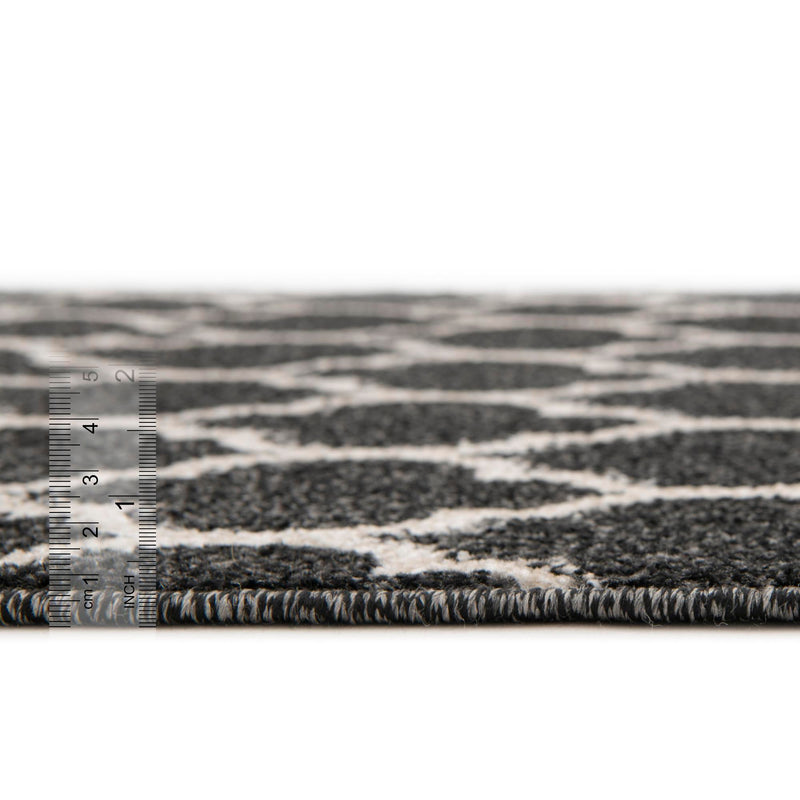 Lattice Gardens Collection Area Rug - Bloomfield (Black) Square Black lifestyle 31