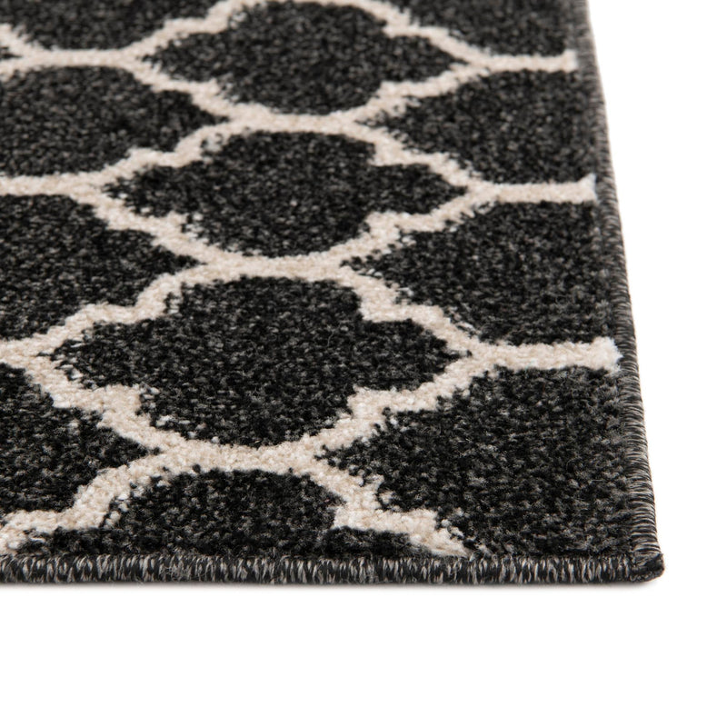 Lattice Gardens Collection Area Rug - Bloomfield (Black) Square Black lifestyle 39