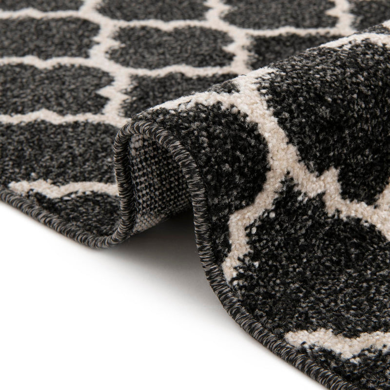 Lattice Gardens Collection Area Rug - Bloomfield (Black) Square Black lifestyle 51