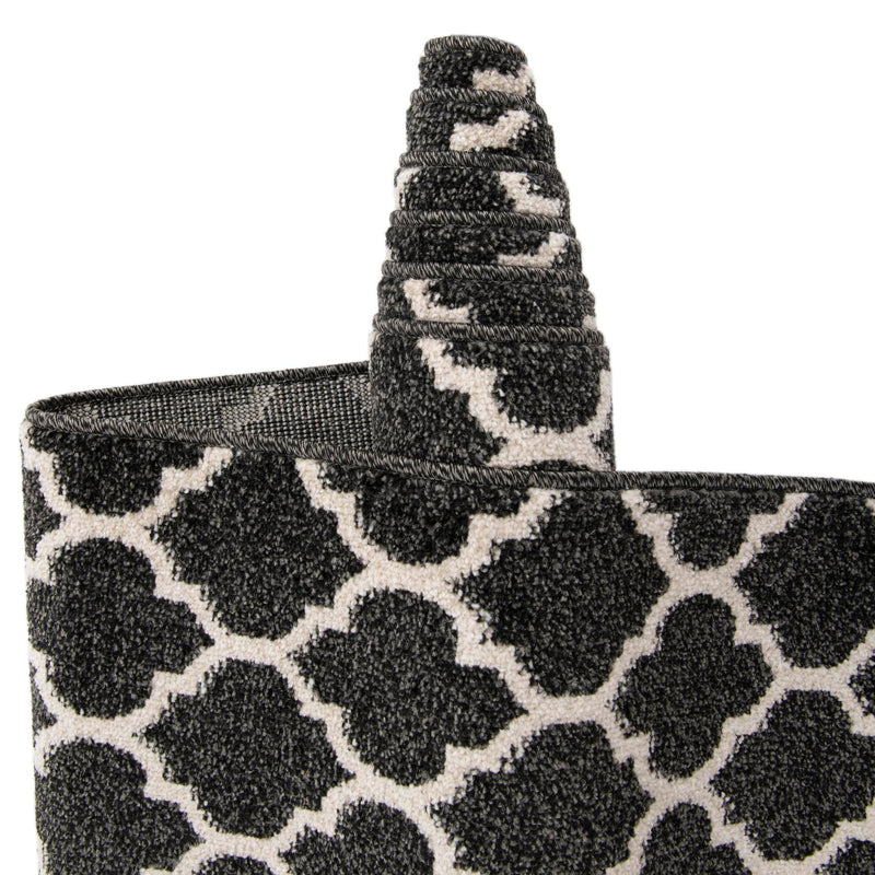 Lattice Gardens Collection Area Rug - Bloomfield (Black) Square Black lifestyle 55