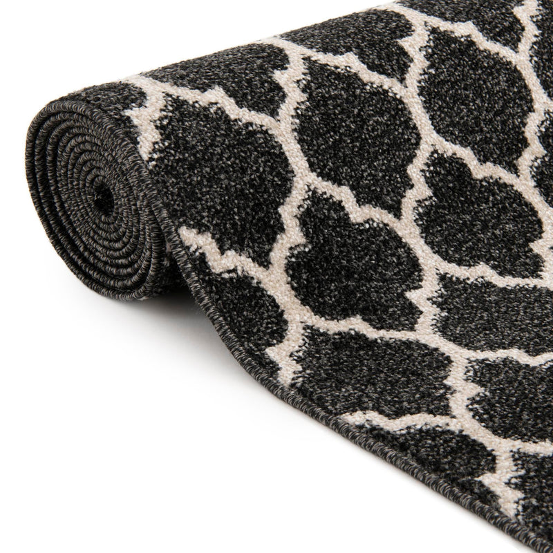 Lattice Gardens Collection Area Rug - Bloomfield (Black) Square Black lifestyle 59