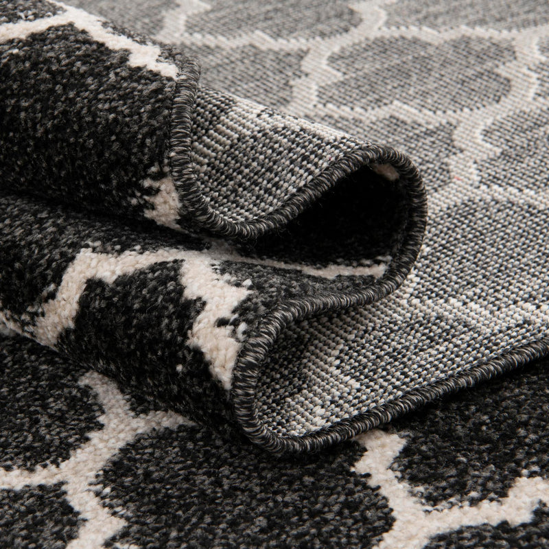 Lattice Gardens Collection Area Rug - Bloomfield (Black) Square Black lifestyle 63