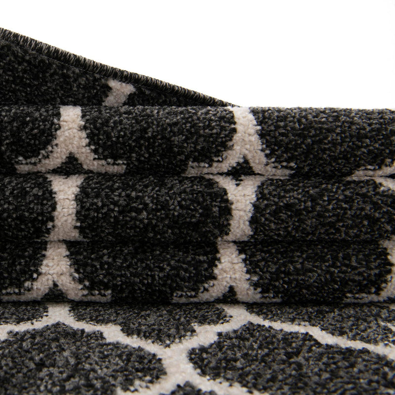 Lattice Gardens Collection Area Rug - Bloomfield (Black) Square Black lifestyle 67