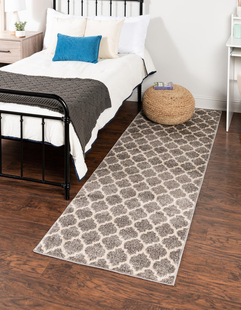 Lattice Gardens Collection Area Rug - Bloomfield (Dark Gray) Runner Dark Gray lifestyle 19