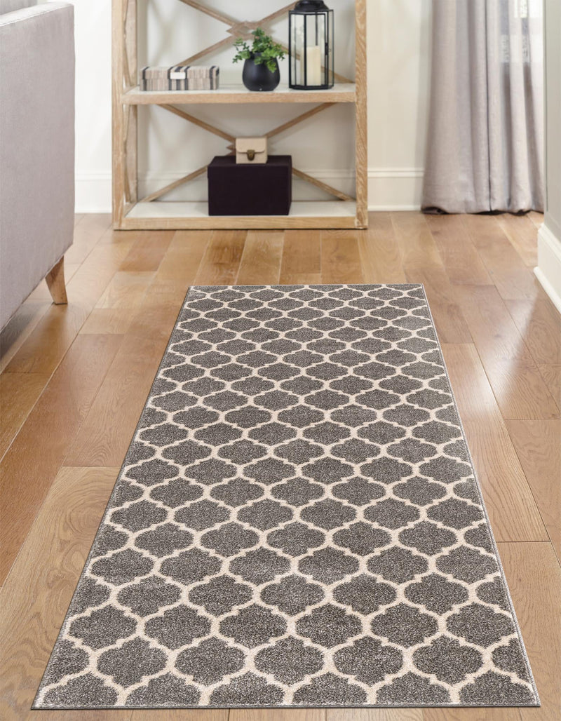 Lattice Gardens Collection Area Rug - Bloomfield (Dark Gray) Runner Dark Gray lifestyle 27