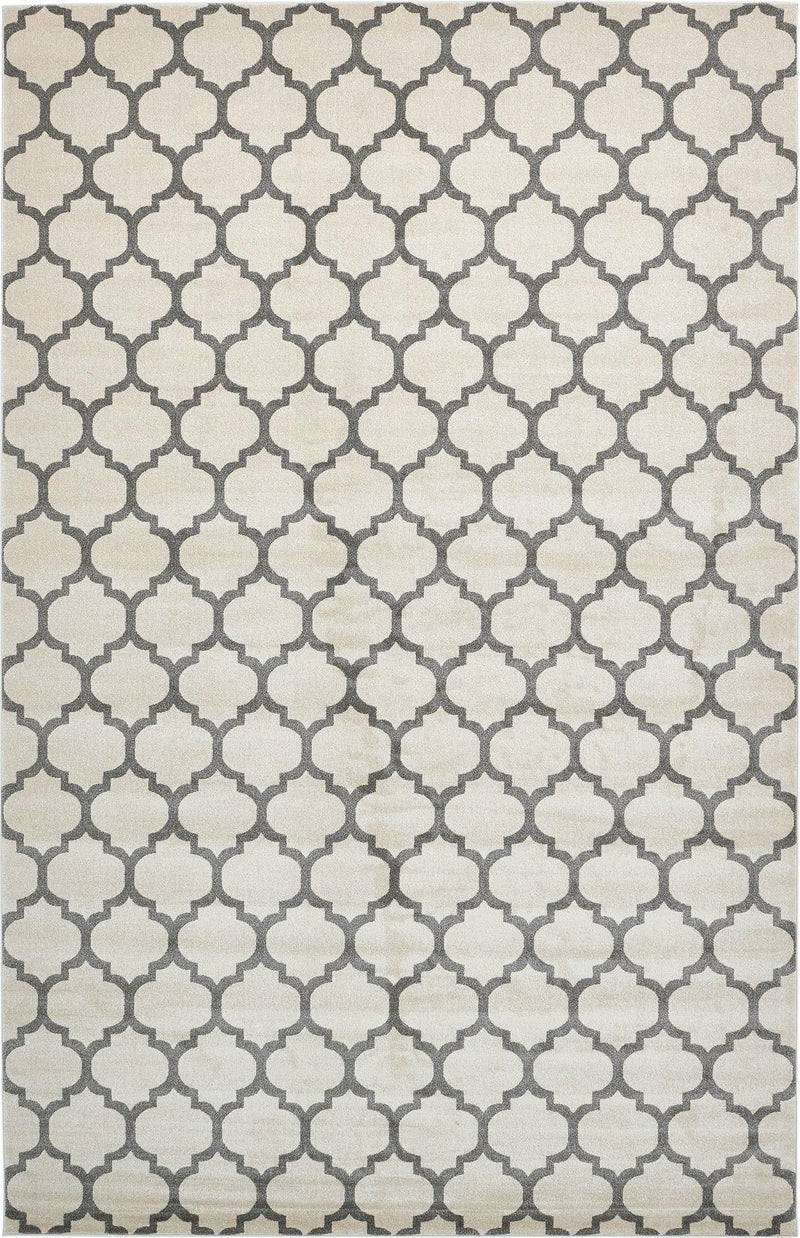 Lattice Gardens Collection Area Rug - Bloomfield (Beige and Gray) Rectangular Beige and Gray lifestyle 24
