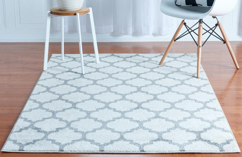 Lattice Gardens Collection Area Rug - Bloomfield (Beige and Gray) Rectangle Beige and Gray lifestyle 5