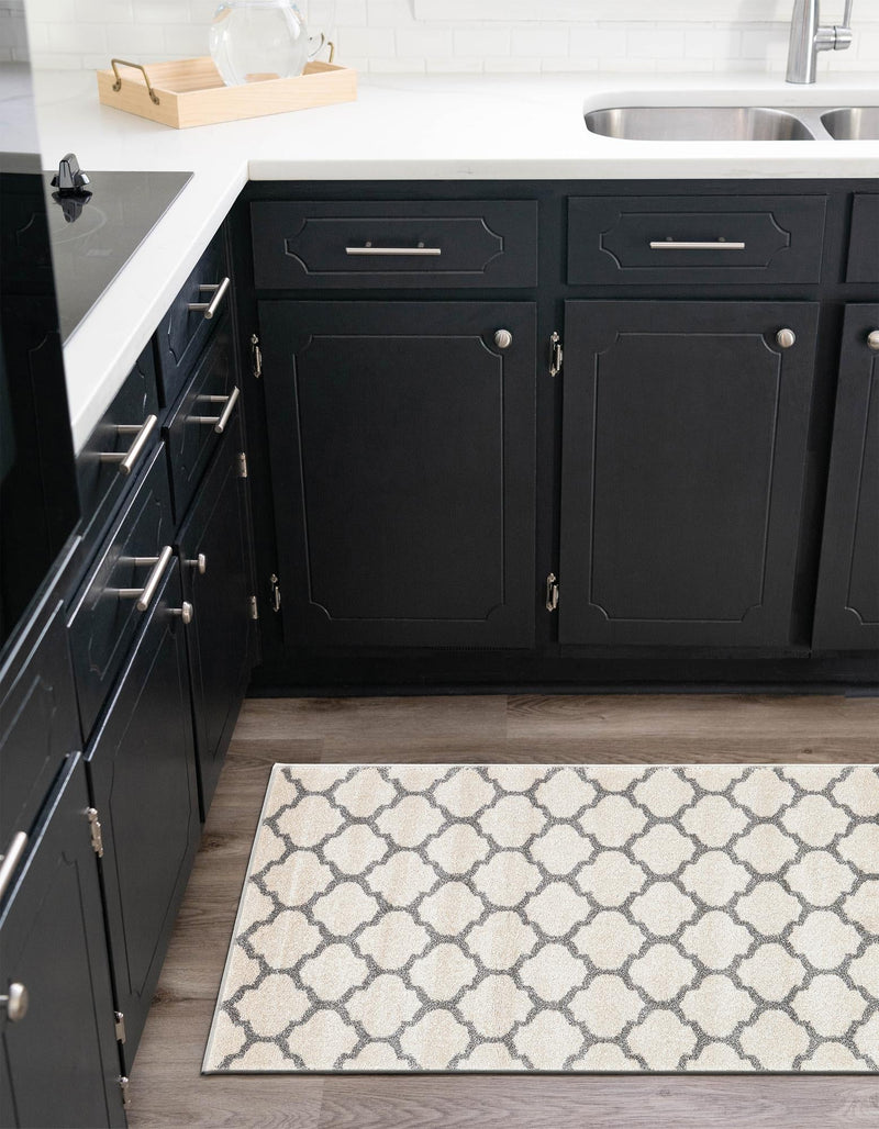 Lattice Gardens Collection Area Rug - Bloomfield (Beige and Gray) Runner Beige and Gray lifestyle 38