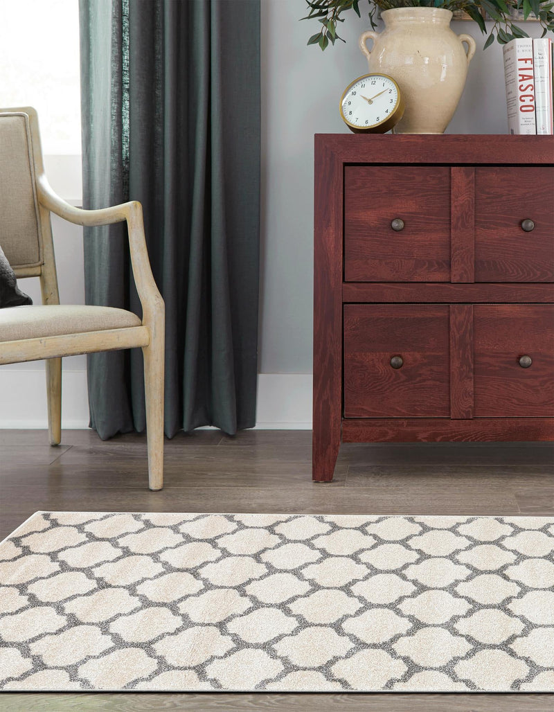 Lattice Gardens Collection Area Rug - Bloomfield (Beige and Gray) Runner Beige and Gray lifestyle 52