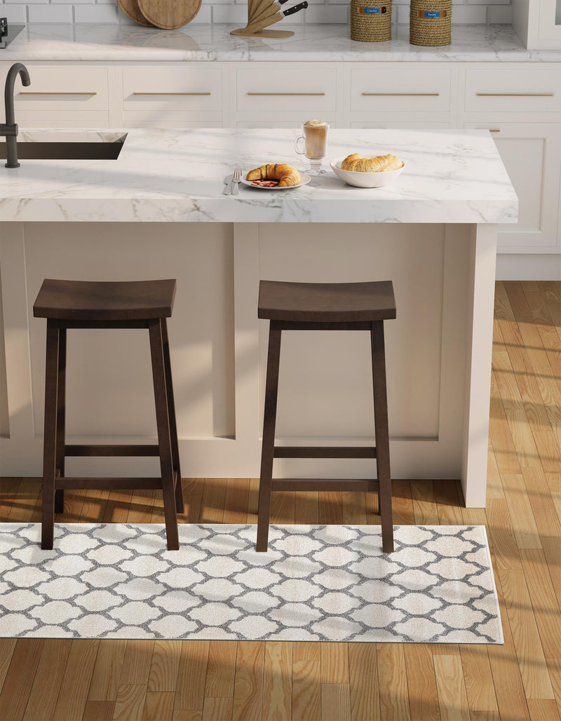 Lattice Gardens Collection Area Rug - Bloomfield (Beige and Gray) Runner Beige and Gray lifestyle 62