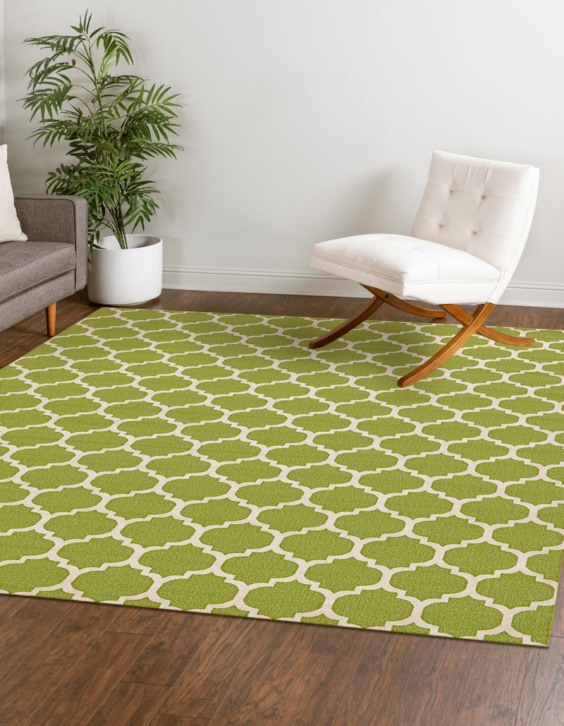 Lattice Gardens Collection Area Rug - Bloomfield (Light Green) Square Light Green lifestyle 20