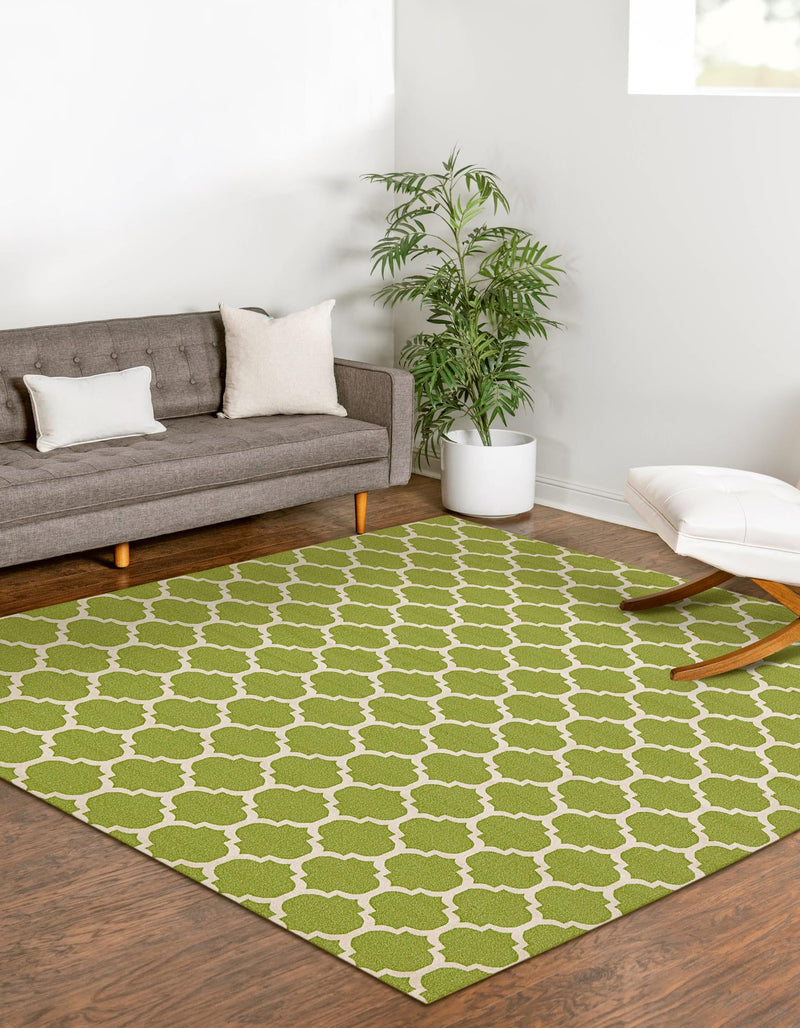Lattice Gardens Collection Area Rug - Bloomfield (Light Green) Square Light Green lifestyle 26