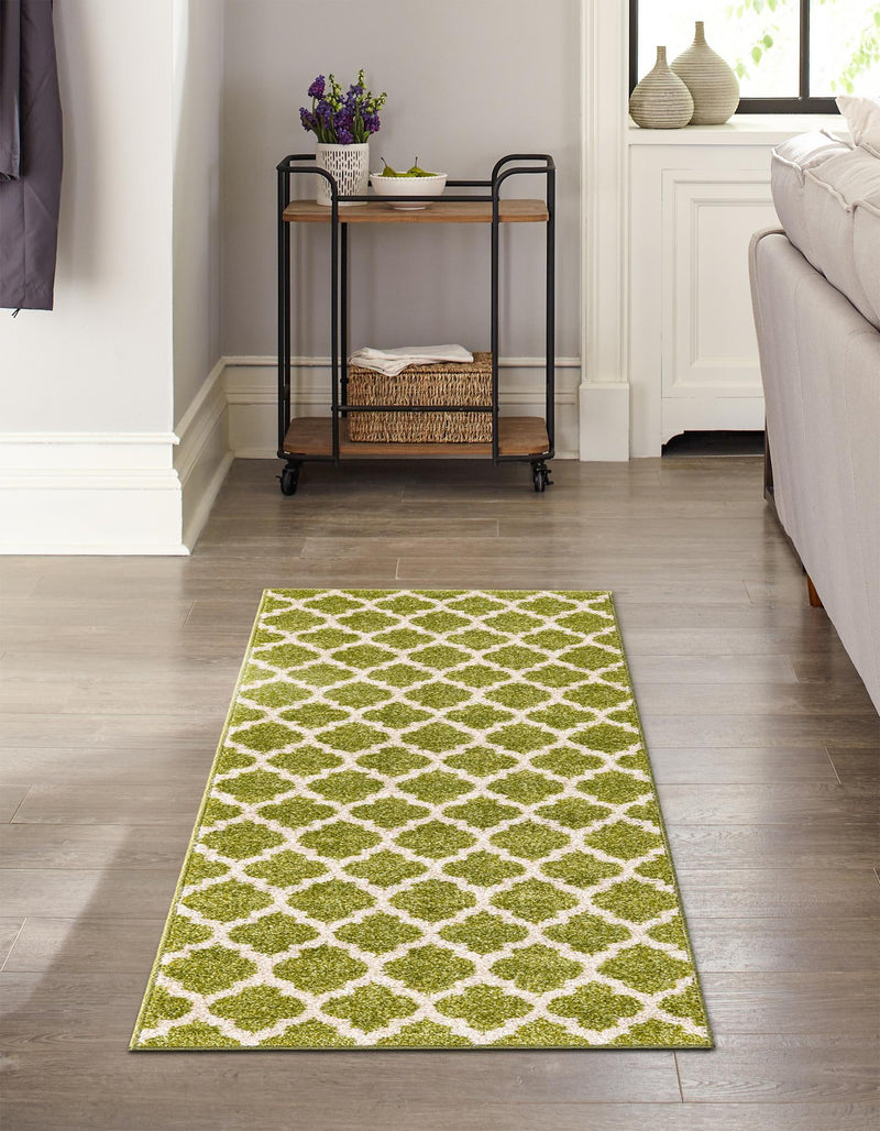Lattice Gardens Collection Area Rug - Bloomfield (Light Green) Runner Light Green lifestyle 25
