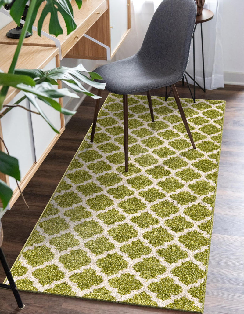 Lattice Gardens Collection Area Rug - Bloomfield (Light Green) Runner Light Green lifestyle 28