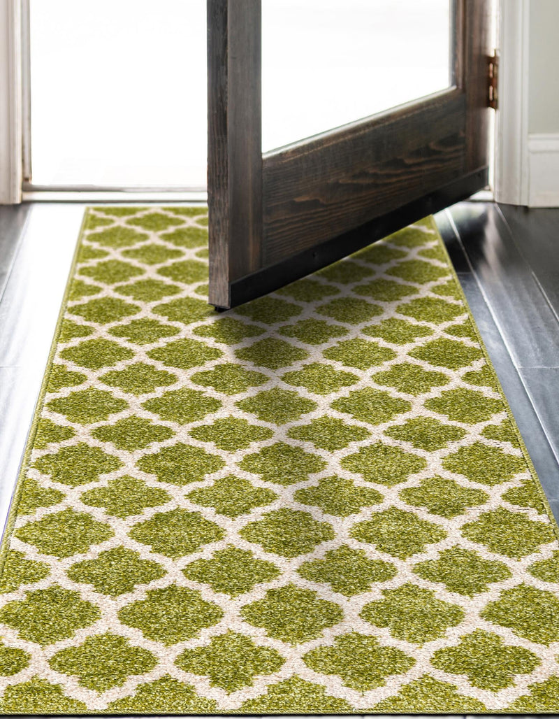 Lattice Gardens Collection Area Rug - Bloomfield (Light Green) Runner Light Green lifestyle 34