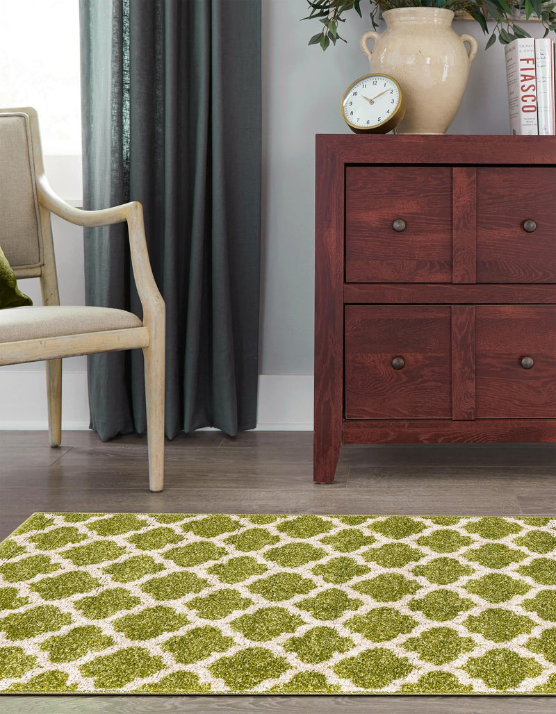 Lattice Gardens Collection Area Rug - Bloomfield (Light Green) Runner Light Green lifestyle 43