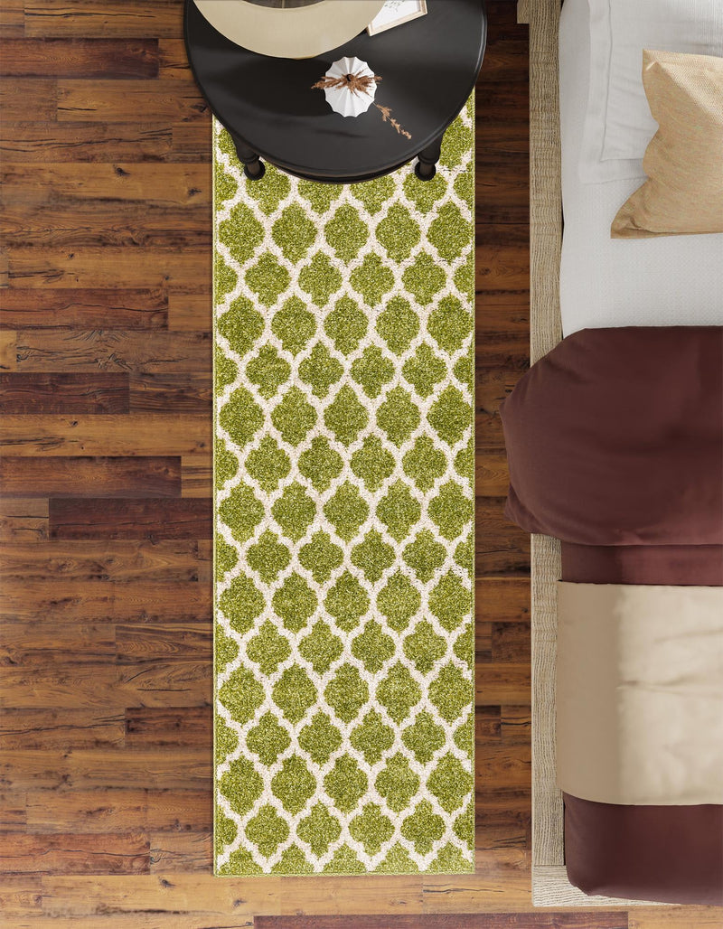 Lattice Gardens Collection Area Rug - Bloomfield (Light Green) Runner Light Green lifestyle 46