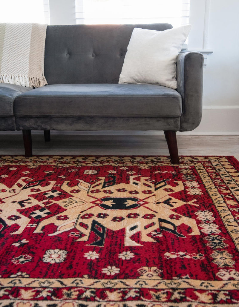 Tabriz Tapestries Collection Area Rug - Azerbaijan (Red) Square Red lifestyle 26