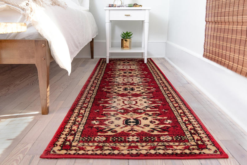 Tabriz Tapestries Collection Area Rug - Azerbaijan (Red) Runner Red lifestyle 24