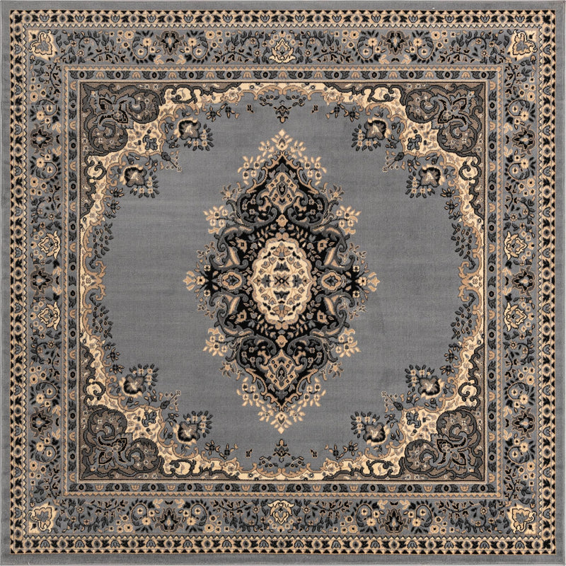 Tabriz Tapestry Collection Area Rug - Azerbaijan (Gray) Square Gray lifestyle 19