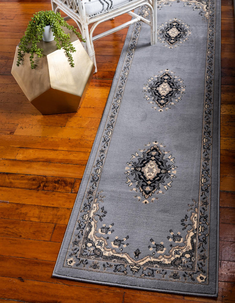 Tabriz Tapestry Collection Area Rug - Azerbaijan (Gray) Runner Gray lifestyle 21