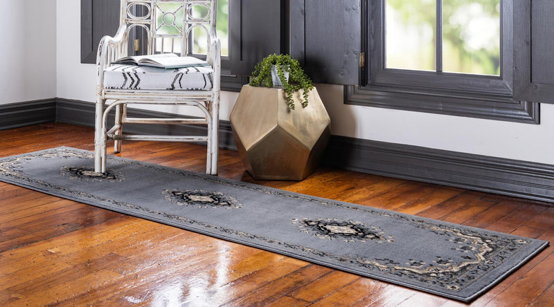 Tabriz Tapestry Collection Area Rug - Azerbaijan (Gray) Runner Gray lifestyle 26