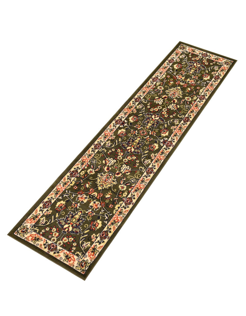 Isfahan Elegance Collection Area Rug - Naghsh-e Jahan (Green) Runner Green lifestyle 78