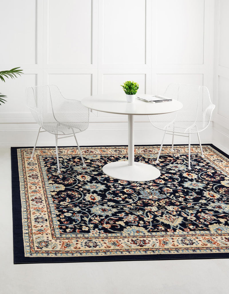 Isfahan Elegance Collection Area Rug - Naghsh-e Jahan (Navy Blue) Square Navy Blue lifestyle 40