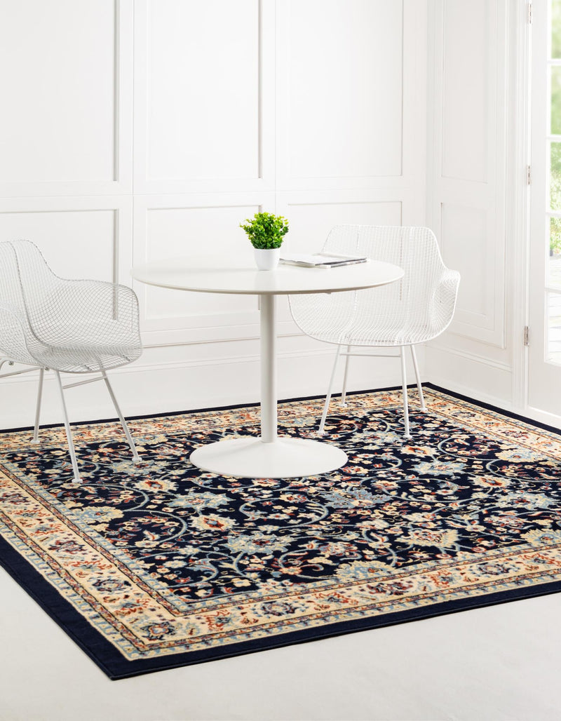 Isfahan Elegance Collection Area Rug - Naghsh-e Jahan (Navy Blue) Square Navy Blue lifestyle 41