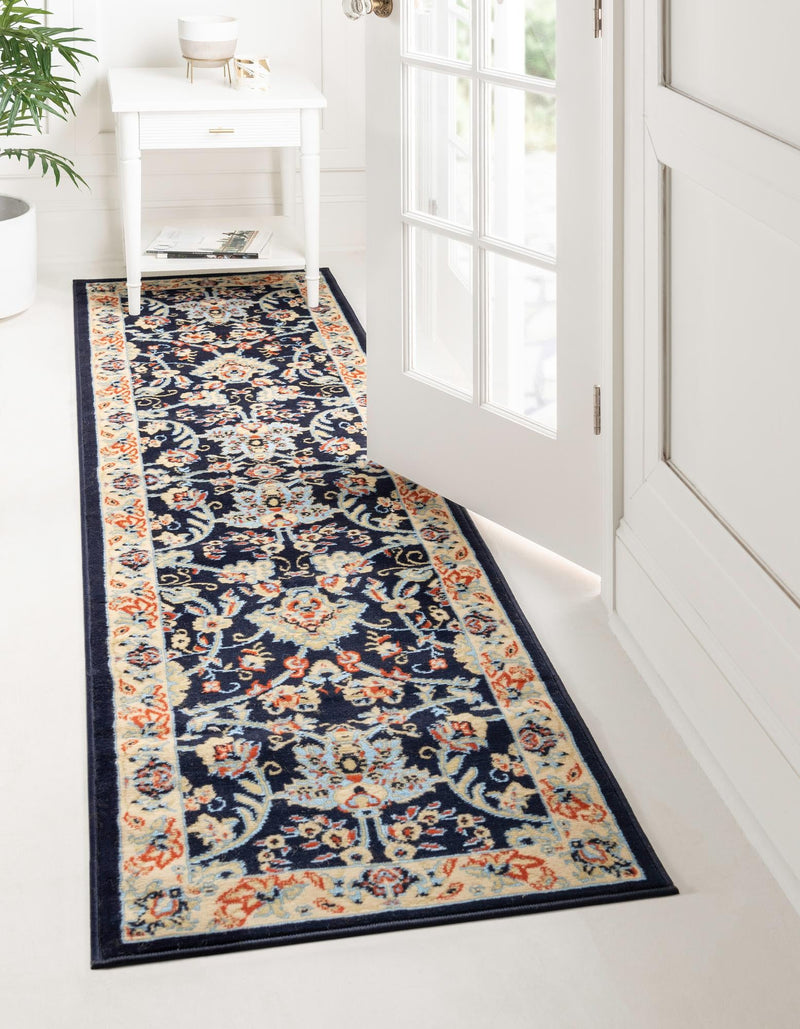 Isfahan Elegance Collection Area Rug - Naghsh-e Jahan (Navy Blue) Runner Navy Blue lifestyle 30