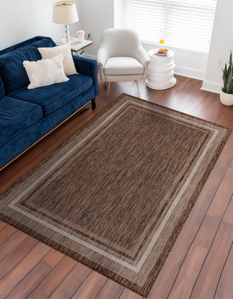 Patio Perimeter Collection Area Rug - Veranda (Brown) Rectangle Brown lifestyle 4