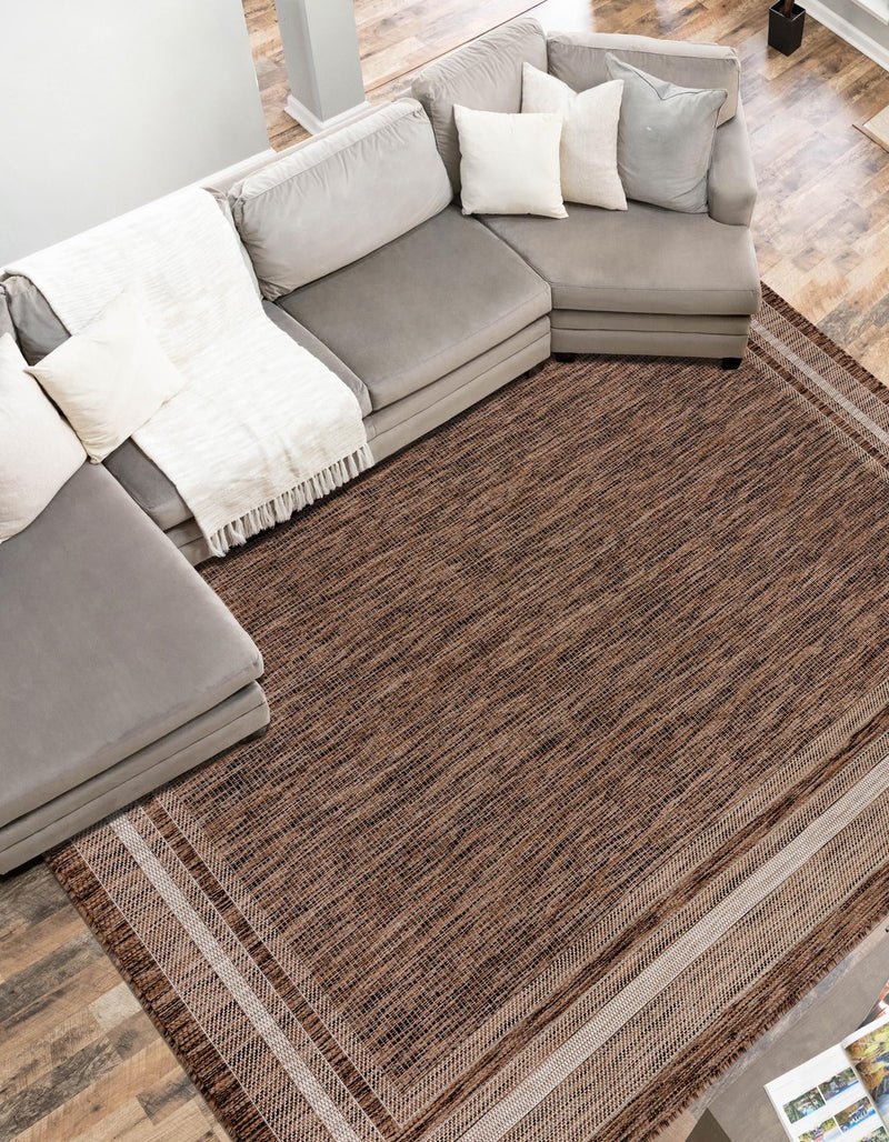 Patio Perimeter Collection Area Rug - Veranda (Brown) Rectangle Brown lifestyle 10
