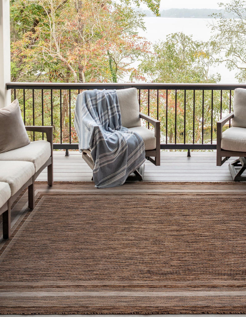 Patio Perimeter Collection Area Rug - Veranda (Brown) Rectangle Brown lifestyle 14