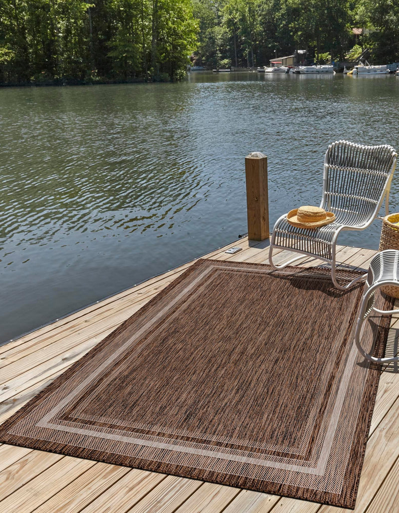 Patio Perimeter Collection Area Rug - Veranda (Brown) Rectangle Brown lifestyle 22
