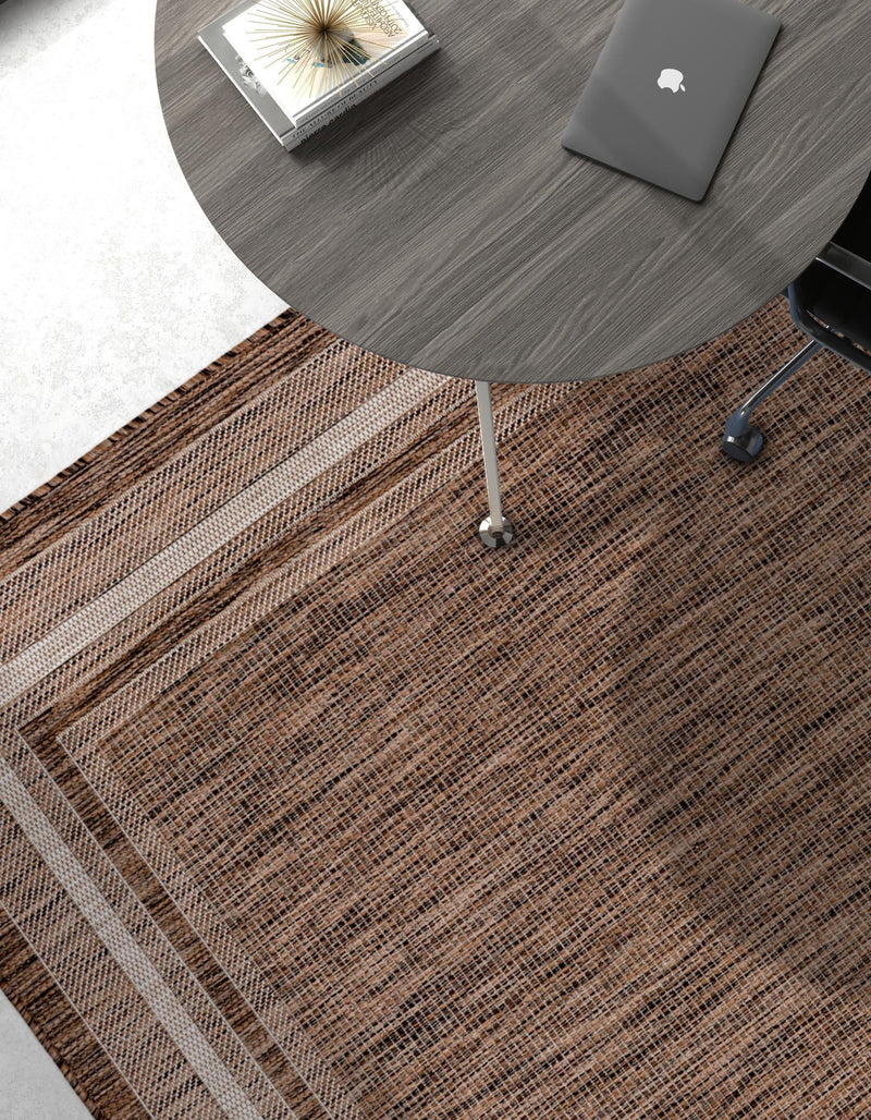 Patio Perimeter Collection Area Rug - Veranda (Brown) Rectangle Brown lifestyle 26