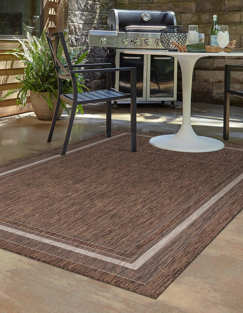 Patio Perimeter Collection Area Rug - Veranda (Brown) Rectangle Brown lifestyle 30