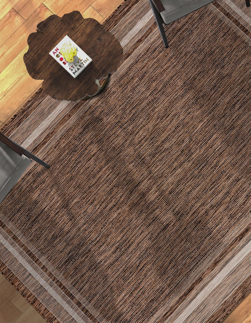 Patio Perimeter Collection Area Rug - Veranda (Brown) Rectangle Brown lifestyle 34