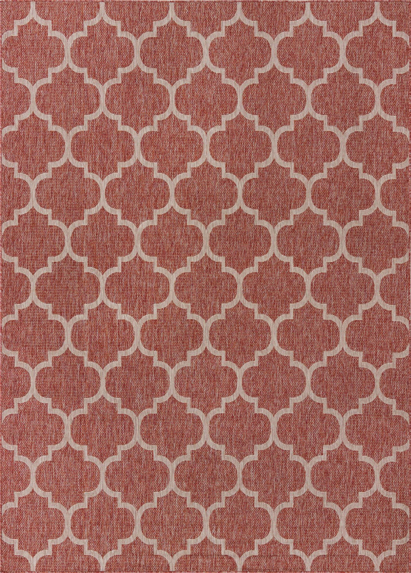 Garden Lattice Oasis Collection Area Rug - Arbor (Rust Red) Rectangle Rust Red Main
